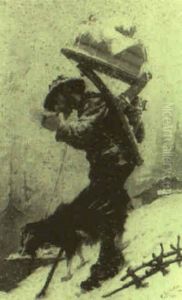 Le Porteur De Fromages, Alpes D'oberland by Ernst Breitenstein