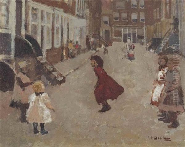 Children Playing In The Oude Looiersstraat, Amsterdam - view 1