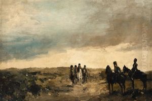 Cavalry Men Maneuvering In The Dunes Cavalry Men Maneuvering In The Dunes