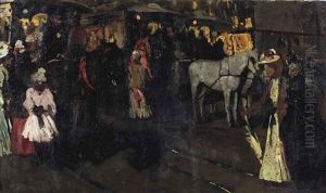 Zondagavond Op De Dam; A Sunday Evening At The Dam, Amsterdam by George Hendrik Breitner
