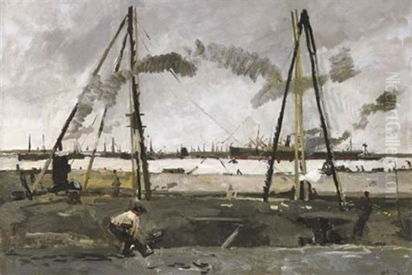 Heiwerk Aan De Van Diemenstraat: Construction Work In The Amsterdam Harbour - view 1