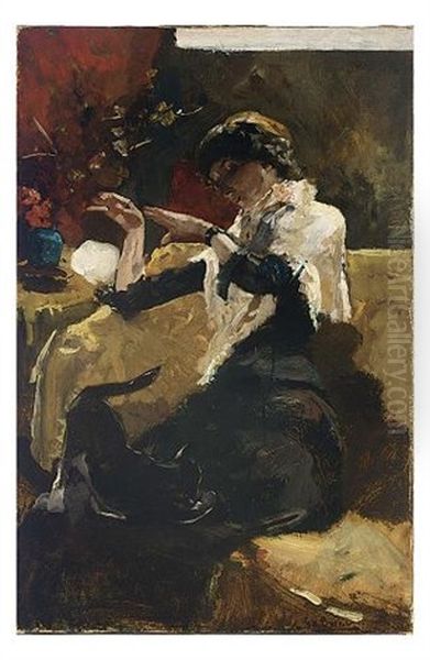 Dame Met Kat (a Lady With A Cat) - view 1