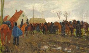 Halte Der Cavalerie: Husars Being Inspected By Their Officers