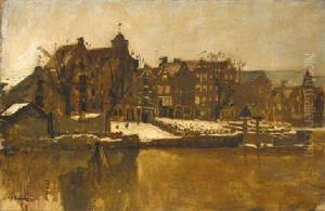 Gezicht Op De Teertuinen, Amsterdam, In De Winter