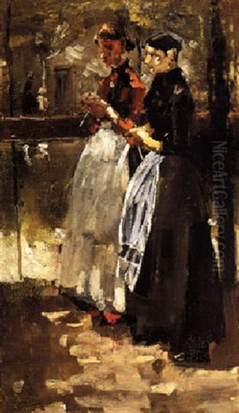 Two Women On A Quay, Amsterdam - view 1
