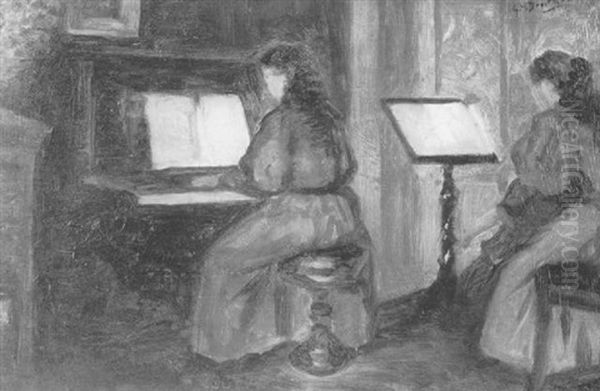 Interieur Mit Musizierenden Damen - view 1