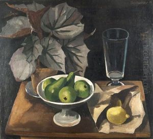 Stilleben Mit Glas Und Fruchten by Georg Breitwieser