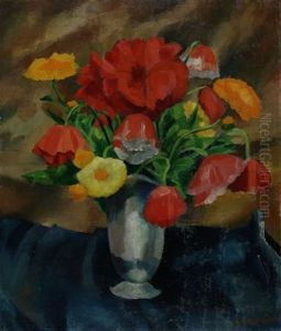 Stillleben Mit Blumenvase by Georg Breitwieser