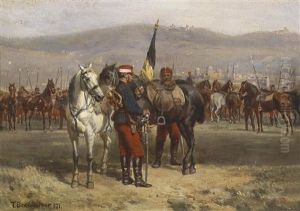 Ulanenregiment Vor Klosterneuburg by Theodor Breitwieser