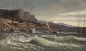 Sailing Boats In A Stormy Sea Offshore