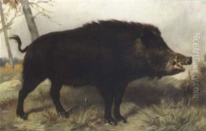 Ein Wildschwein by Theodor Breitwieser