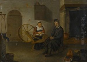 A Couple In An Interior by Quiringh Gerritsz van Brekelenkam