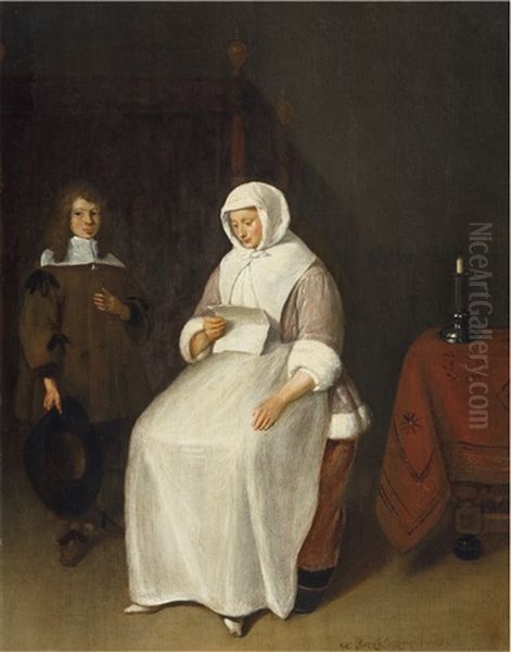 Young Woman Reading A Letter - view 1