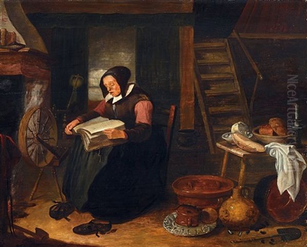 Interieur Mit Lesender Frau - view 1