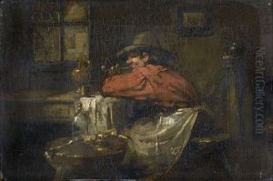 Interieur Mit Pfeifenraucher