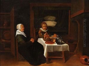 Das Mahl In Der Stube by Quiringh Gerritsz van Brekelenkam