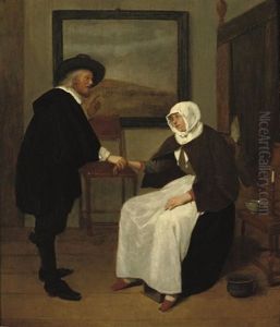 A Doctor Feeling A Woman's Pulse by Quiringh Gerritsz van Brekelenkam