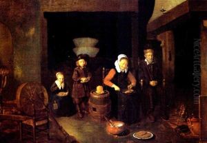 Eine Familie Bei Der Pfannkuchen-mahlzeit