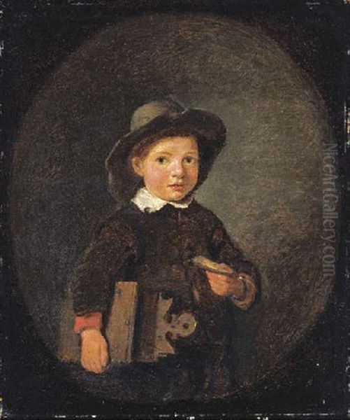 Portrait Of A Boy, Holding A Slice Of Bread - view 1