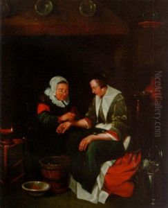 A Woman Bloodletting With Leeches A Woman Bloodletting With Leeches