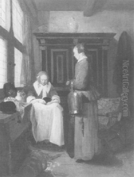An Interior With A Servant And Her Lady - view 1