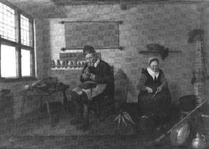 Interieur De L'atelier Du Sabotier by Quiringh Gerritsz van Brekelenkam