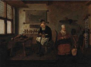 A Cobbler In His Workshop by Quiringh Gerritsz van Brekelenkam