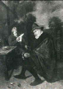 Peasant Men Outside A Tavern by Quiringh Gerritsz van Brekelenkam