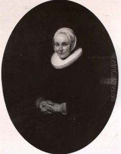 Portrait Of A Lady, Aged 60, Seated Small Three-quarter In A Black Dress With Fur Trim .... by Quiringh Gerritsz van Brekelenkam