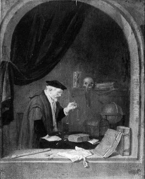 An Old Man Weighing Gold - view 1