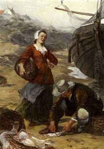 Fischverkaufer Am Strand