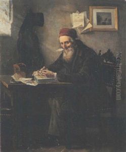 Ein Alter Kaufmann In Seinem Kontor