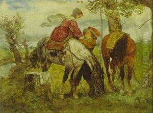 Stelldichein Am Bachufer by Heinrich Breling