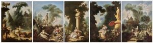 Les Progres De L'amour Dans Le Coeur D'une Jeune Fille : La Poursuite (1), La Rencontre (2), L'amant Couronne (3), La Lettre D'amour (4), La Reverie (5) by Auguste de la Brely