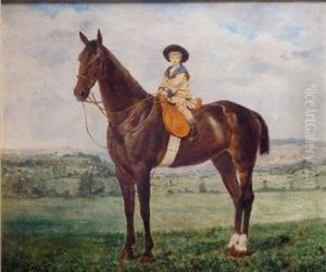 Portrait De Jeune Garcon Dans Un Paysage by Auguste de la Brely