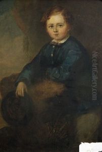 Portait Of A Young Girl (+ Portait Of A Young Boy; Pair) by James Brenan