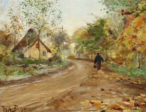 A Man Walking Along A Country Road A Man Walking Along A Country Road