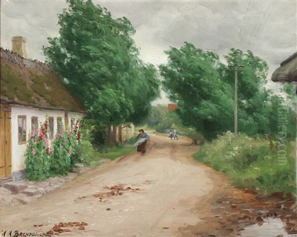 Windy Day Near A Village Road - view 1