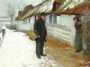 Outside A Farmhouse by Hans Andersen Brendekilde