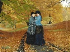 Autumn Day With Mother And Daughter by Hans Andersen Brendekilde
