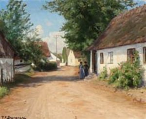 A Summer Day In The Village by Hans Andersen Brendekilde