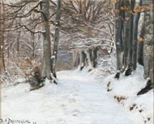 Footsteps In The Snow by Hans Andersen Brendekilde
