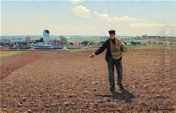 A Sower Of The Field On A Sunny Spring Day At Brendekilde Church - view 1