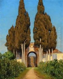 Fra Den Udvendige Side Af Gavlen Til Villa Mills, Palatinerhojen, Roma Fra Den Udvendige Side Af Gavlen Til Villa Mills, Palatinerhojen, Roma
