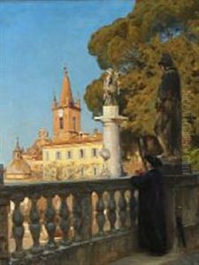 View Of Monte Pincio In Rome by Hans Andersen Brendekilde