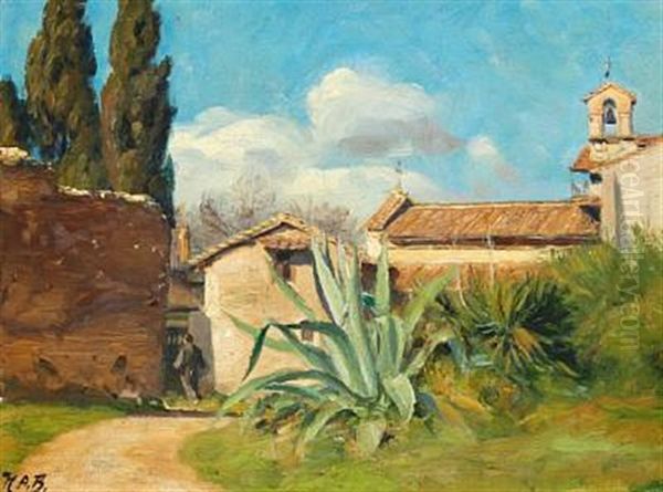 Italian Cloister Garden With A Large Aloe - view 1