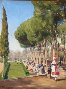 Summer Day In Villa Borghese In Rome by Hans Andersen Brendekilde