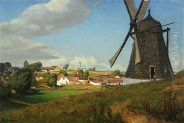 Landscape With Windmill And Houses - view 1