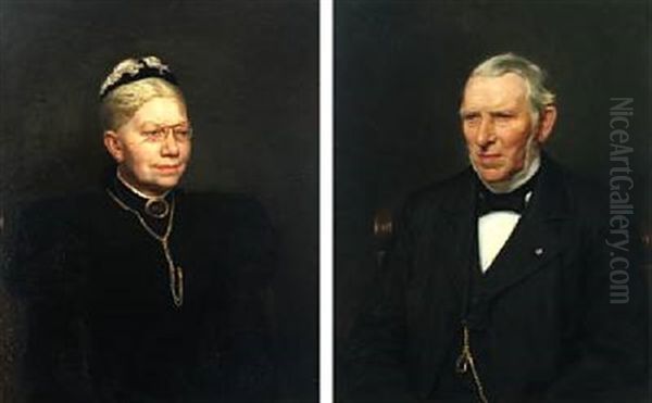 Portraits Of Merchant F. A. Schnakenburg (1820-1905) And His Wife Sophie Amalie Bondo (2 Works) - view 1