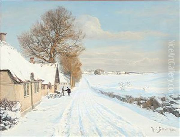 Winter Day. The Country Postman Is Visiting - view 1